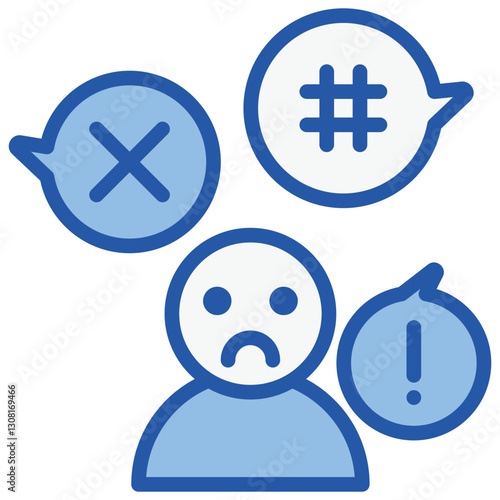 Microaggression Blue White Icon