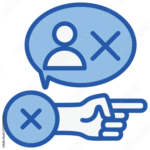 Scapegoating Blue White Icon