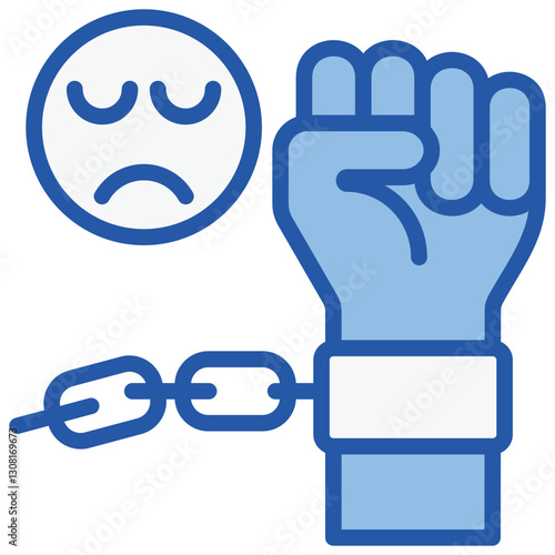 Disempowerment Blue White Icon