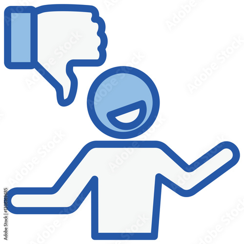 Disparagement Blue White Icon