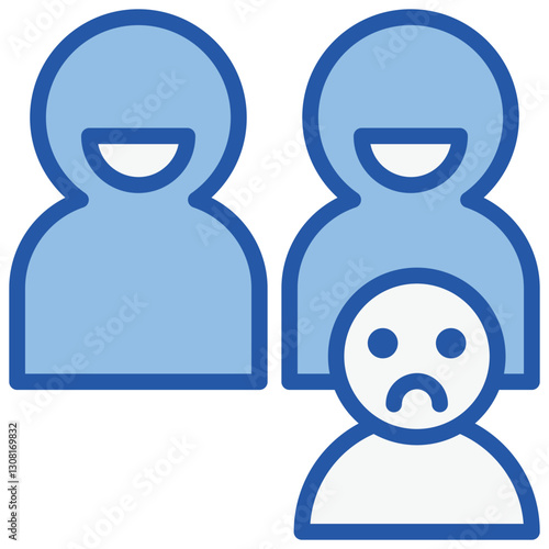 Oppression Blue White Icon