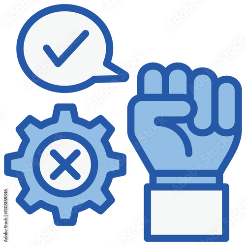 Bigotry Blue White Icon