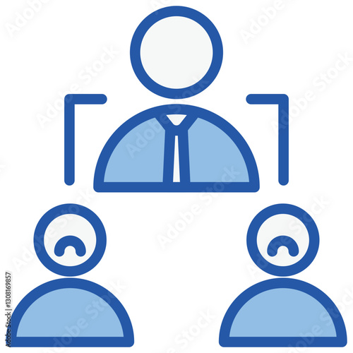 Subordination Blue White Icon
