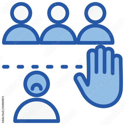 Marginalization Blue White Icon
