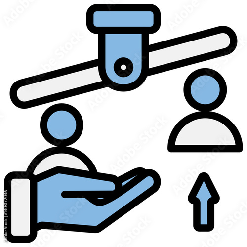 Inequality Blue Black Icon