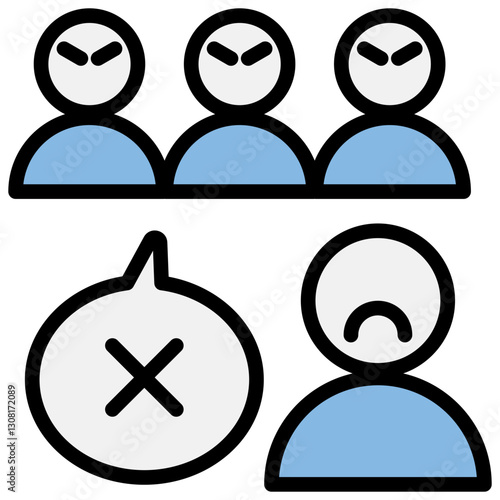 Xenophobia Blue Black Icon