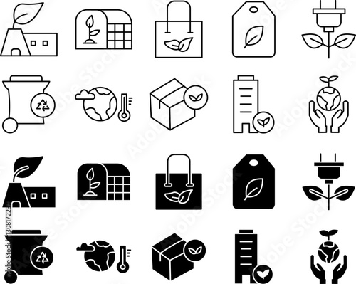 Recycling Icon Set Simple Vector