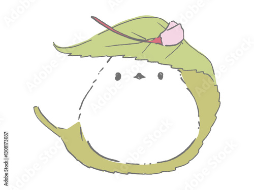 シマエナガ　ほっこりかわいい桜もち