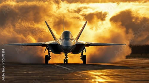 Wallpaper Mural Jet Taking Off at Sunset Torontodigital.ca