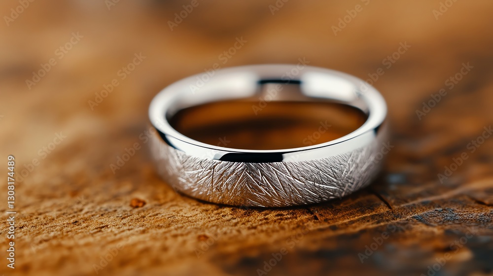 Macro shot of an engraved wedding ring with a hidden love message, unique romantic detail Macro shot of an engraved wedding ring with a hidden love message, unique romantic detail