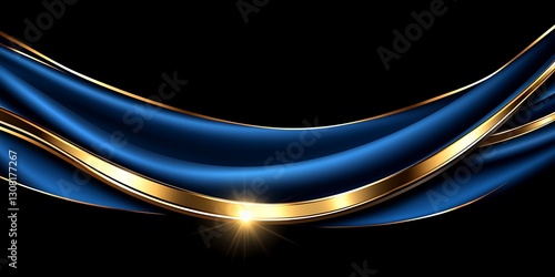 Sophisticated abstract background featuring blue waves and gold accents