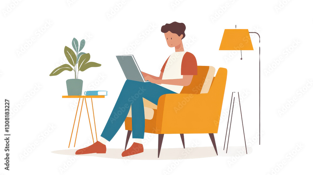 A modern professional working from a co-working space, holding a tablet, isolated on transparent background, PNG file A modern professional working from a co-working space, holding a tablet, isolated on transparent background, PNG file