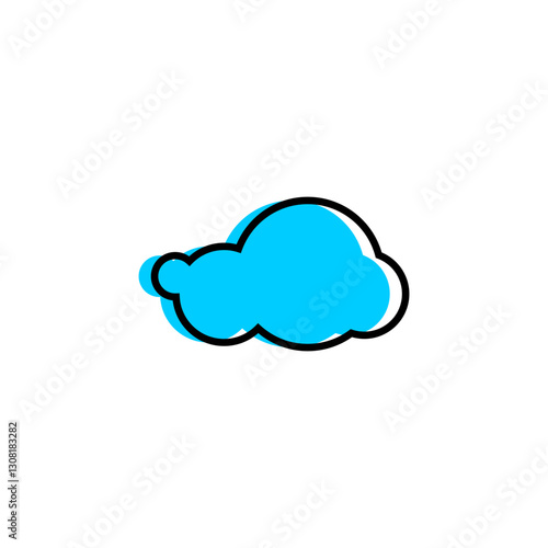 small cloud icon with outline