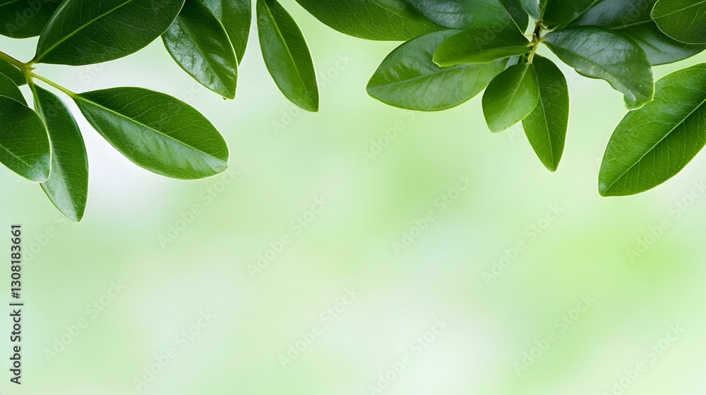 Green Foliage with Soft Blurred Background for Natural Composition Green Foliage with Soft Blurred Background for Natural Composition