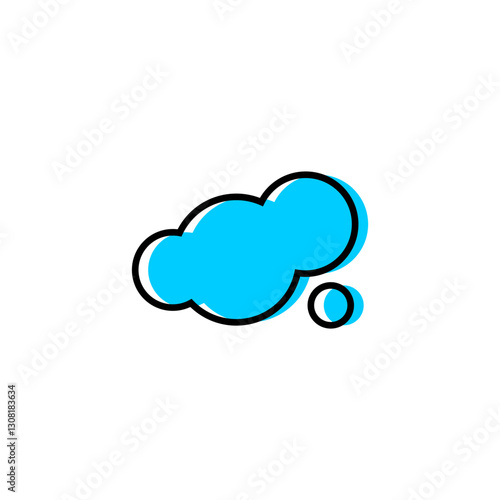 small cloud icon with outline