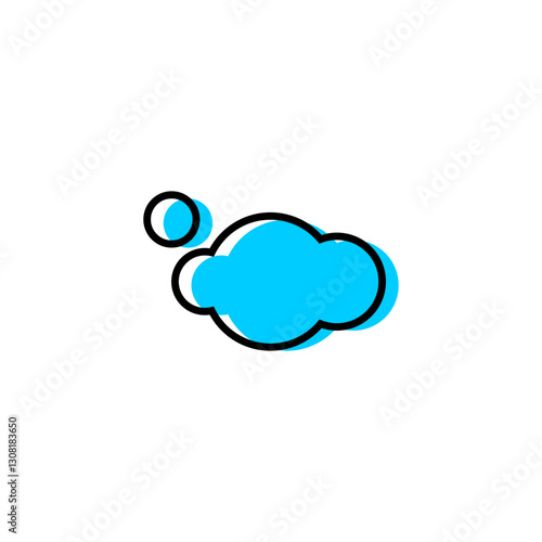 small cloud icon with outline