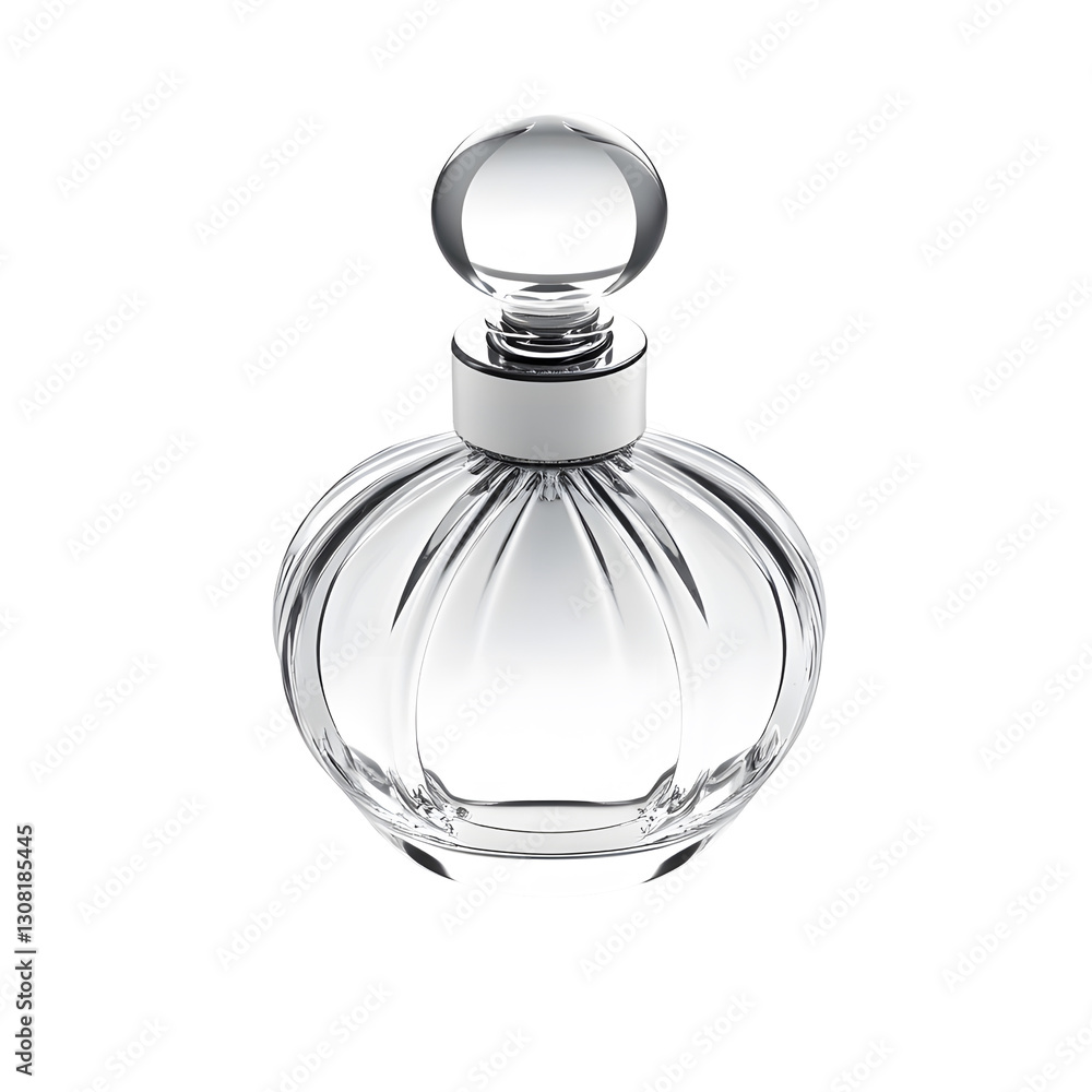 Crystal Perfume Bottle with Round Stopper for Fragrance Storage. Crystal Perfume Bottle with Round Stopper for Fragrance Storage.