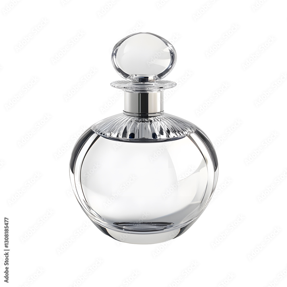 Crystal Perfume Bottle with Round Stopper for Fragrance Storage. Crystal Perfume Bottle with Round Stopper for Fragrance Storage.