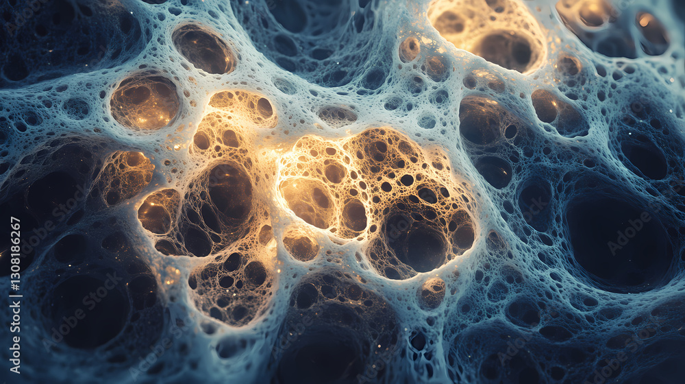 Fractal inspired molecular pattern radiating luminous energy pulses. Luminous - River. Illustration Fractal inspired molecular pattern radiating luminous energy pulses. Luminous - River. Illustration