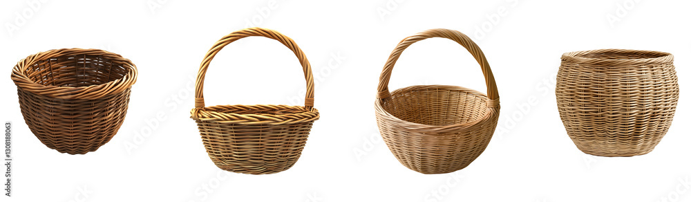 Fototapeta premium Four Different Types of Woven Baskets.