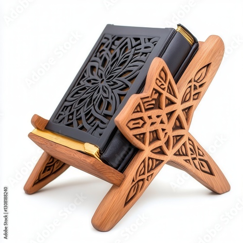 Ornate Wooden Book Stand With Intricate Carvings