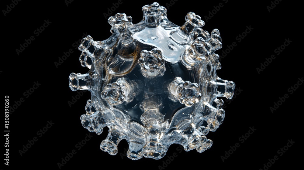 Obraz premium Microscopic observation of isolated water molecule in transparent medium and liquid dynamics