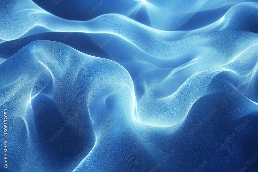 A flowing wave of translucent blue fabric evokes calm and tranquility, with light highlighting its delicate textures and softness—perfect for backgrounds or abstract designs. A flowing wave of translucent blue fabric evokes calm and tranquility, with light highlighting its delicate textures and softness—perfect for backgrounds or abstract designs.