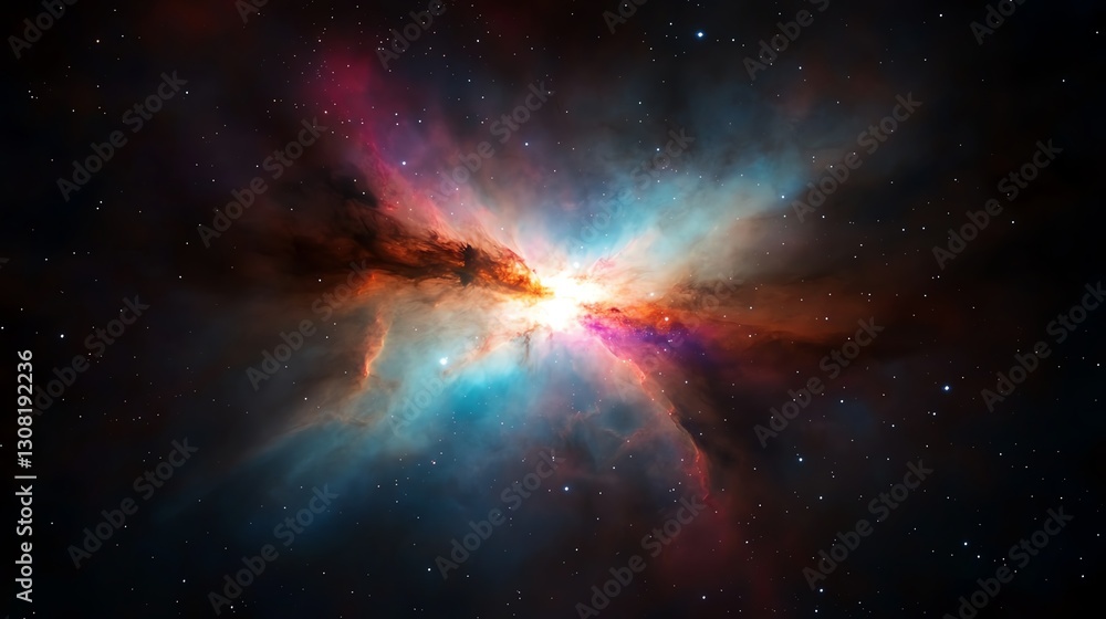 Cosmic dust and swirling galaxies forming a deepspace nebula, ethereal abstract texture Cosmic dust and swirling galaxies forming a deepspace nebula, ethereal abstract texture
