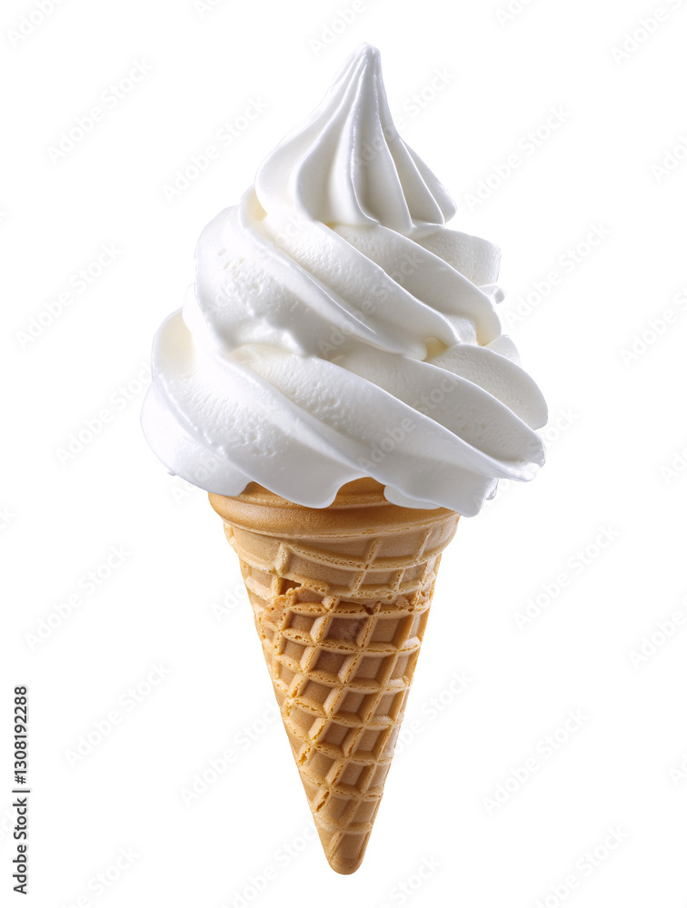 Delicious Vanilla Soft Serve Ice Cream in a Waffle Cone. Delicious Vanilla Soft Serve Ice Cream in a Waffle Cone.