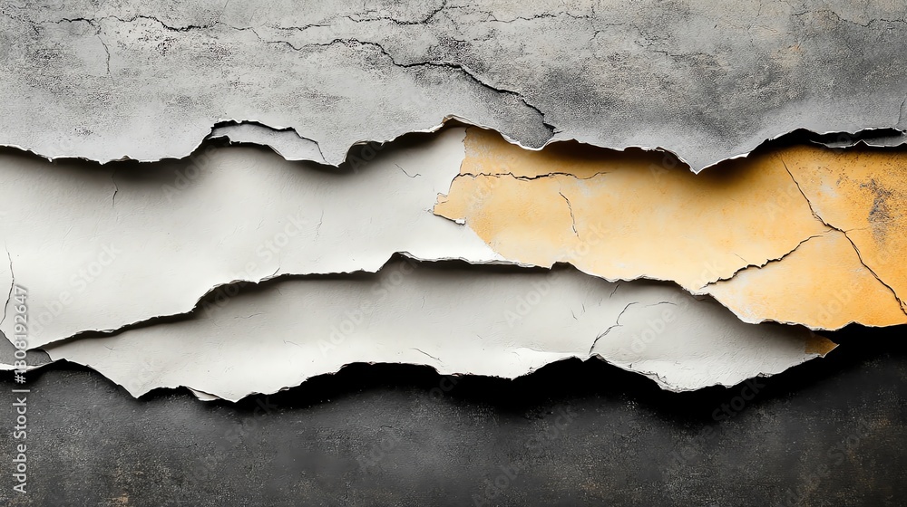 Torn paper edges revealing layered textures, artistic abstract texture Torn paper edges revealing layered textures, artistic abstract texture