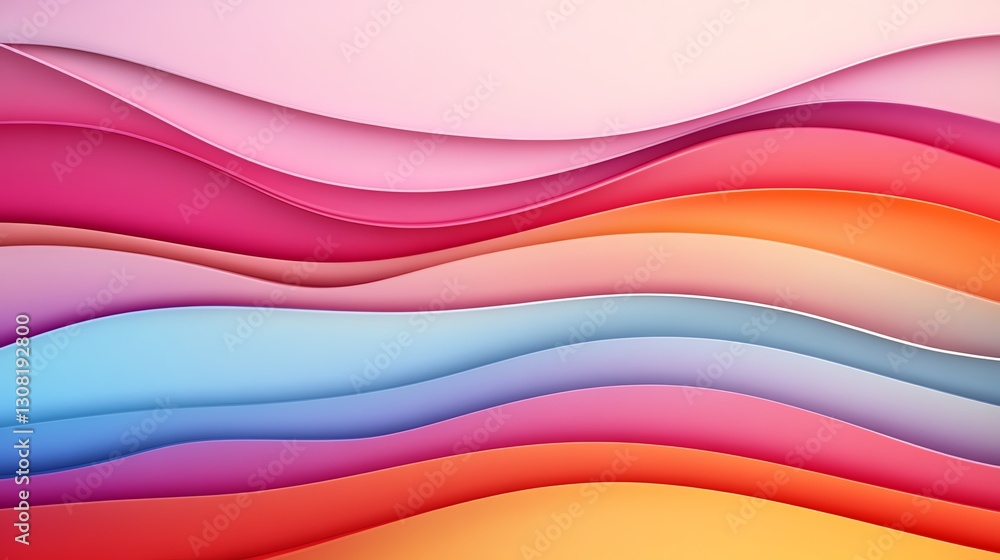 Fototapeta premium Soft gradient waves layered to create a sense of movement