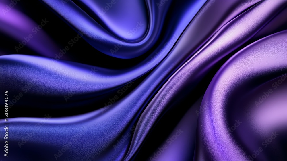 Obraz premium Luxurious abstract rippling silk fabric in deep royal colors