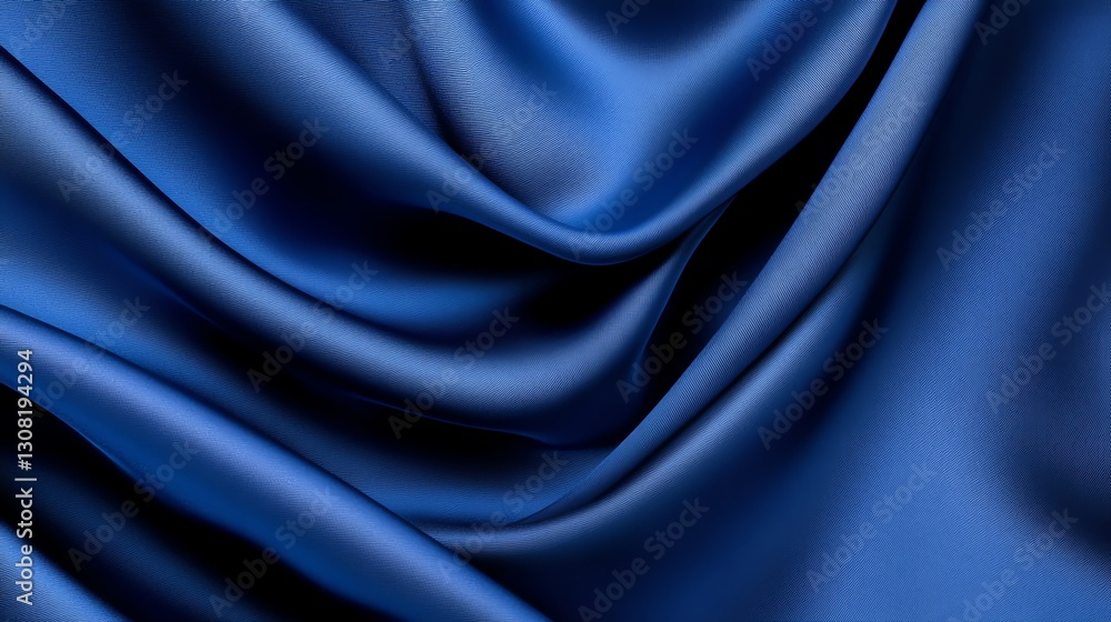 Luxurious abstract rippling silk fabric in deep royal colors Luxurious abstract rippling silk fabric in deep royal colors