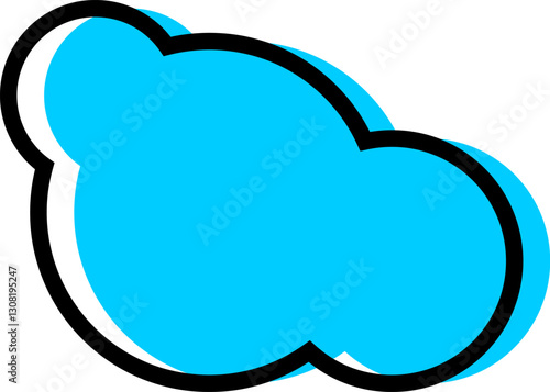 small cloud icon with outline