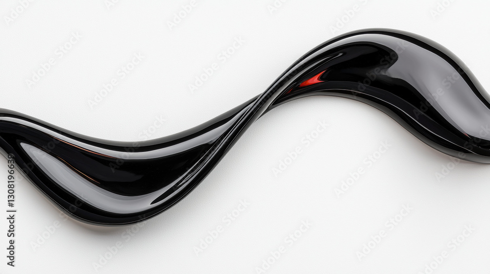 Striking black wave on a crisp white background with high-gloss finish creating a bold negative space art effect Striking black wave on a crisp white background with high-gloss finish creating a bold negative space art effect