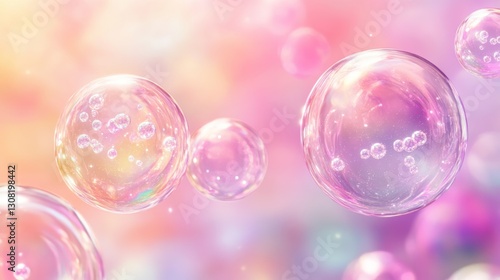 Creating transparent collagen bubbles filled with glowing particles in a scientific setting to explore innovative textures and aesthetics