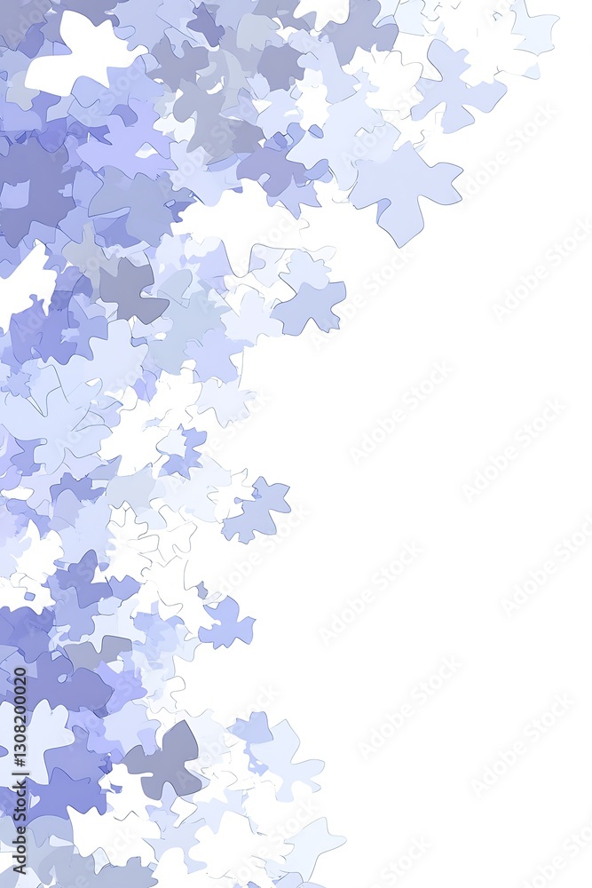 Serene Arrangement of Abstract Floral Shapes in Muted Blue Tones Serene Arrangement of Abstract Floral Shapes in Muted Blue Tones