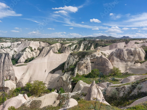 Beautiful  landscape in sunny day at  HISARALTI  panorama point in Cappadocia, Turkey