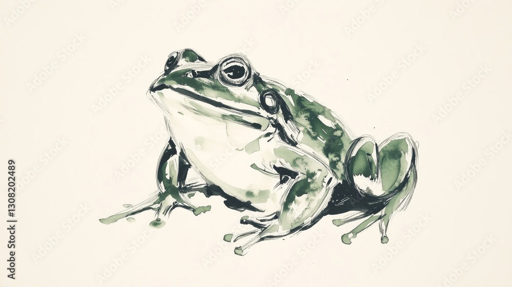 Fototapeta premium Green Frog in Natural Habitat