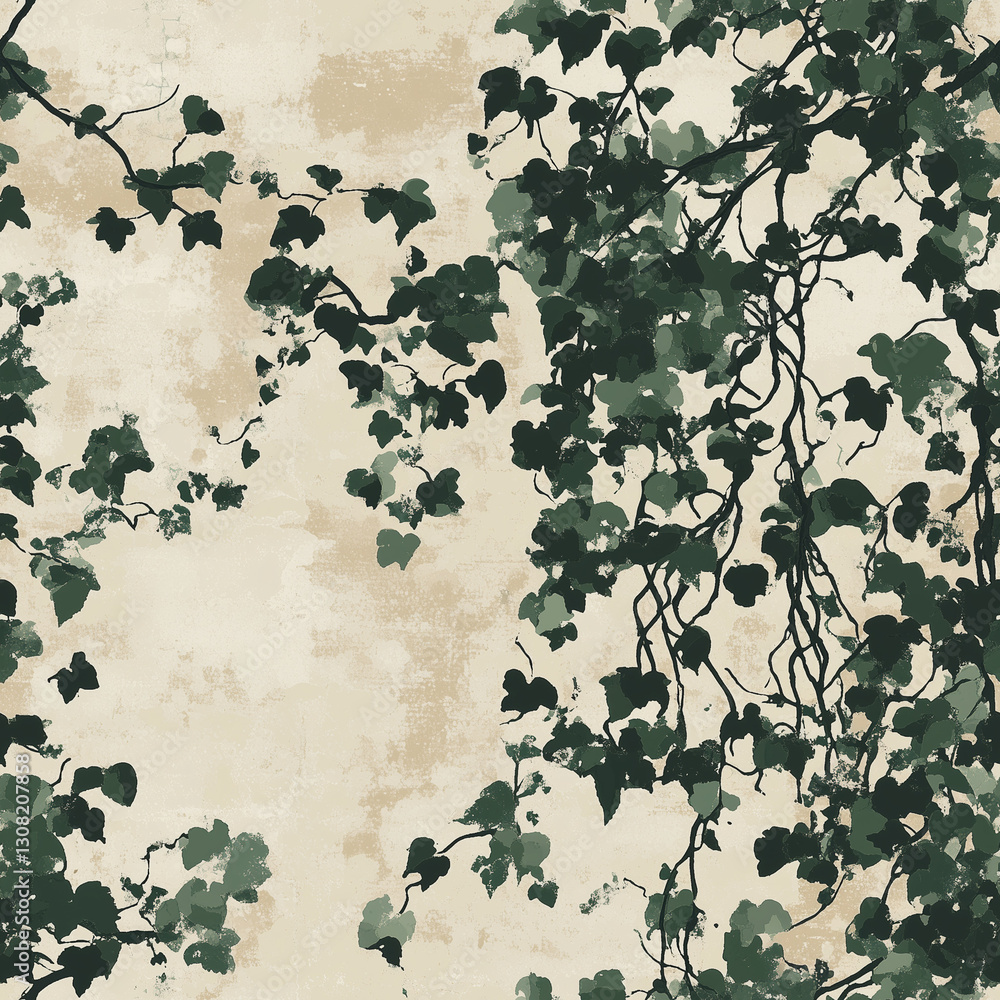 Tileable Ivy Wall Texture with Lush Green Foliage Tileable Ivy Wall Texture with Lush Green Foliage