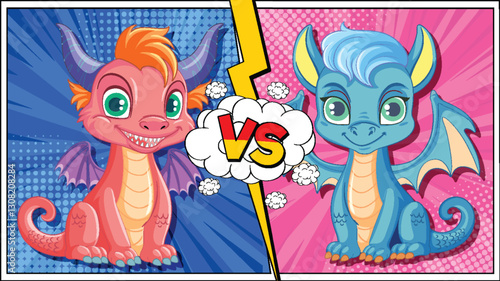 Cute Dragons in Epic Showdown