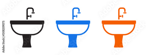 washbasin icon isolated on white 