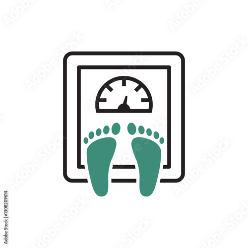 weight scale icon flat design