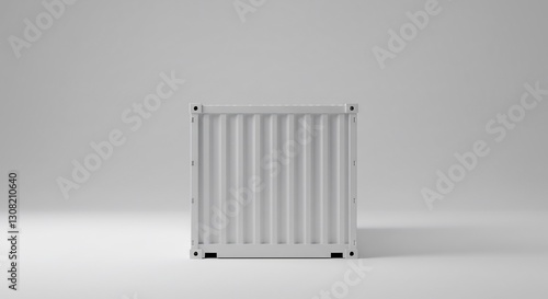 Wallpaper Mural Clean White Shipping Container Studio Shot. AI Generated Torontodigital.ca