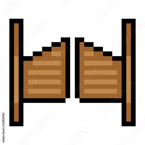 Swinging doors in pixel art