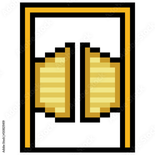 Western saloon swing doors in pixel art