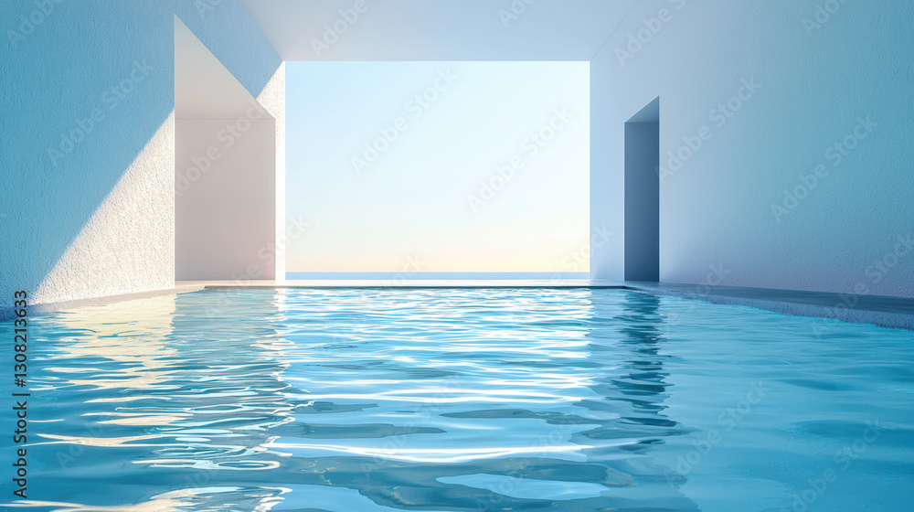 Fototapeta premium A water on pool, minimalist and modern background 