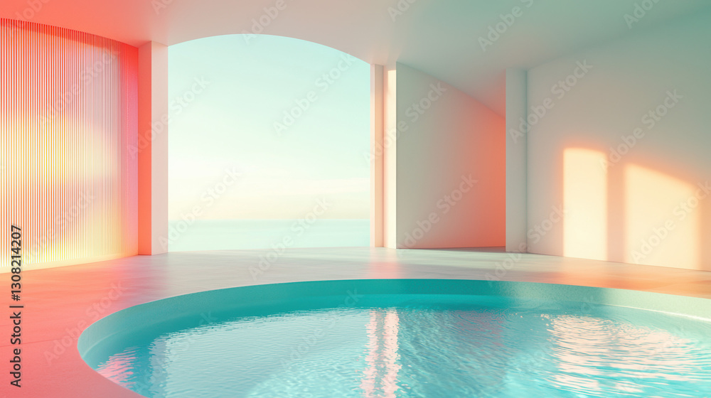 Fototapeta premium A water on pool, minimalist and modern background 