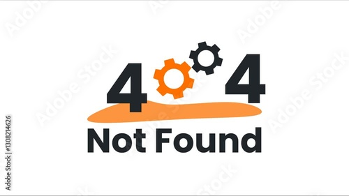 404 Error - Page Not Found Animation with Spinning Gear