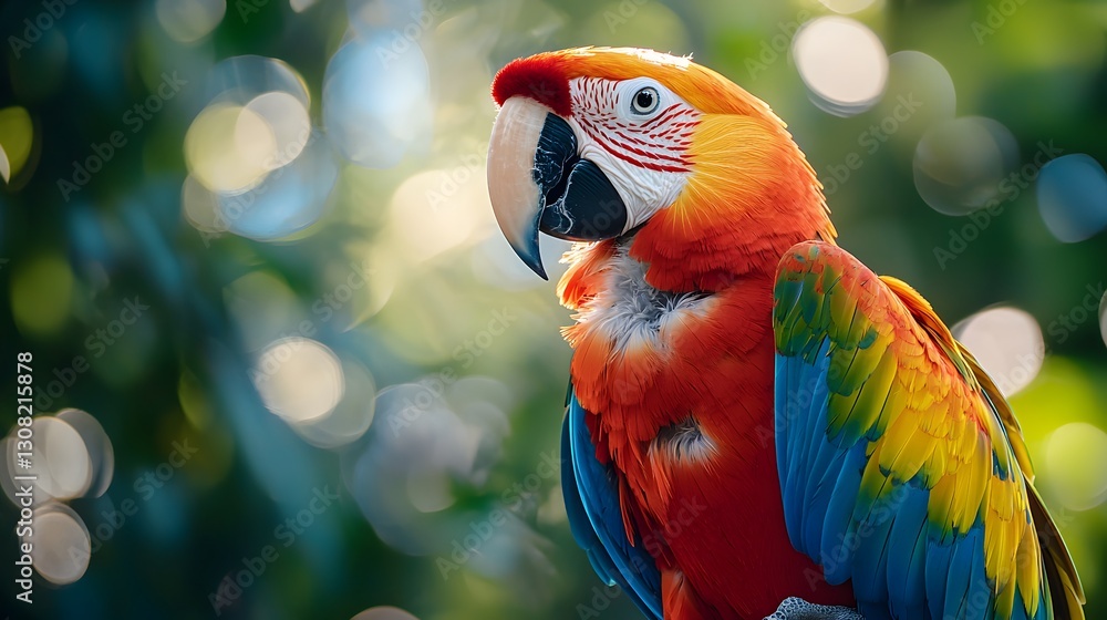 Close-up of a colorful parrot with vibrant feathers and a distinct beak in a natural setting captured in detail Close-up of a colorful parrot with vibrant feathers and a distinct beak in a natural setting captured in detail